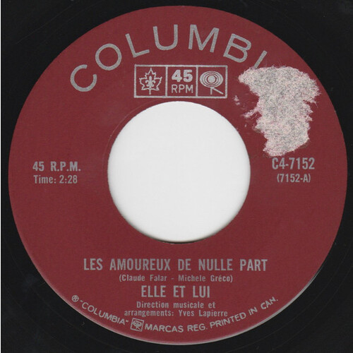 Les Amoureux De Nulle Part b/w Faut T'arreter