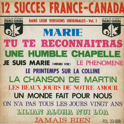 12 Succès France-Canada Vol. 1