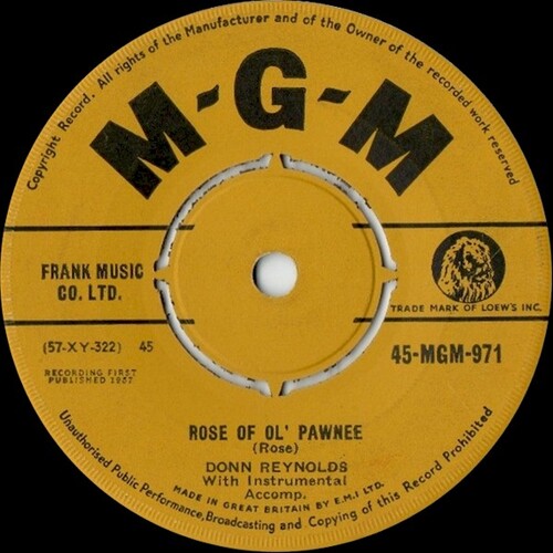 Rose Of Ol' Pawnee b/w All Alone (With No One By My Side)