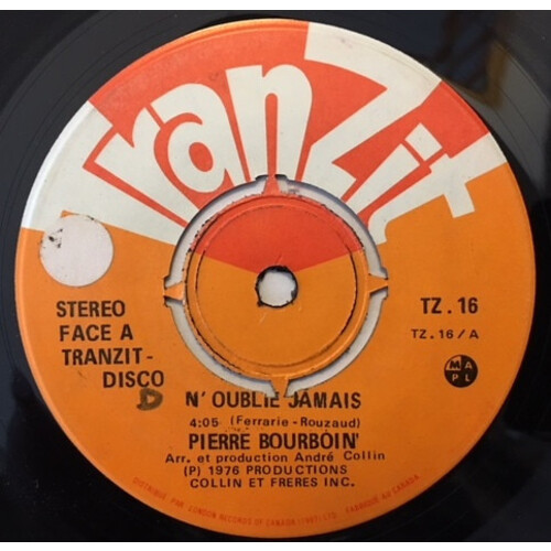 Pierre Bourboin N'Oublie Jamais b/w André Collin Instrumental
