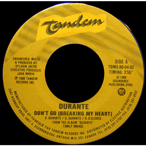  Don't Go (Breaking My Heart) b/w All That Magic