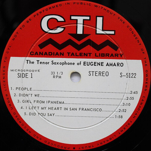 The Tenor Saxophone Of Eugene Amaro