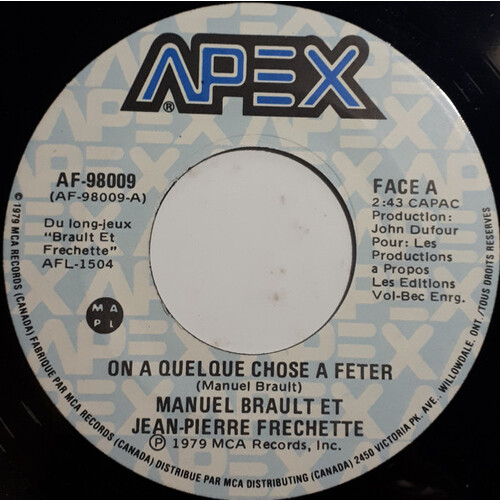 On A Quelque Chose A Feter b/w Berceuse Pour L'Absente