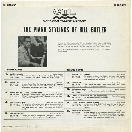 The Piano Stylings of Bill Butler
