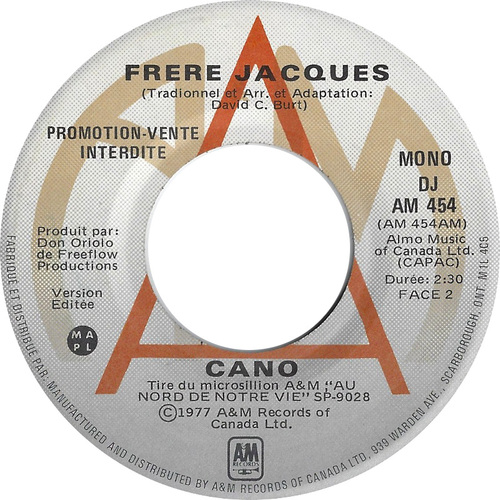 Frere Jacques b/w Frere Jacques (promo)