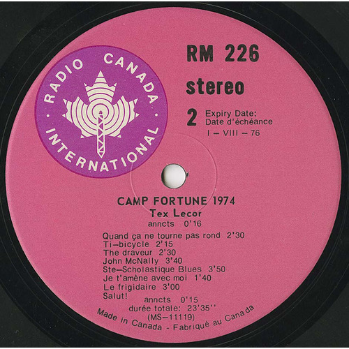 Camp Fortune (split with David Wiffen)