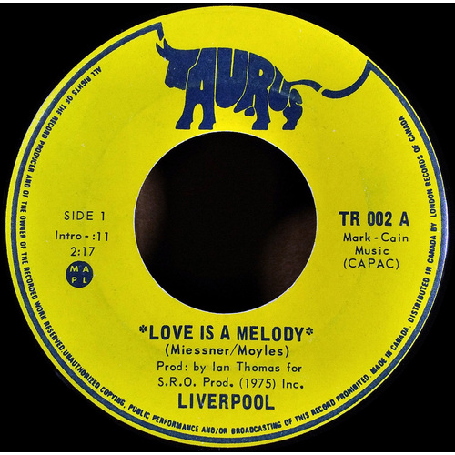 Love is a Melody b/w Dance, Dance, Dance or Melitta