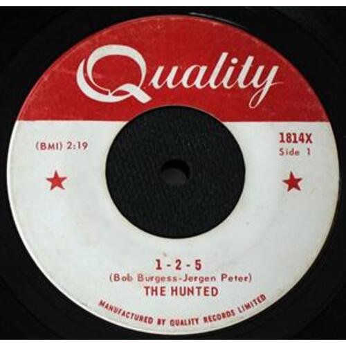 1-2-5 b/w Eight O'Clock This Morning (mis-spelled "The Hunted")