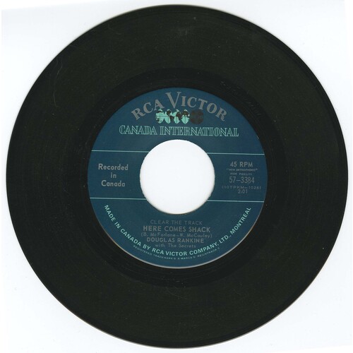 Clear the Track Here Comes Shack b/w Warming the Bench