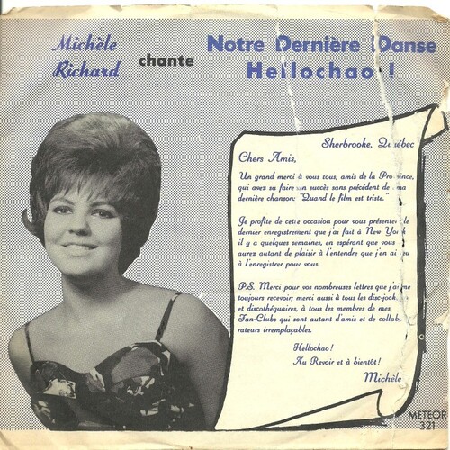 Notre derniere danse b/w Hellochao (picture sleeve)