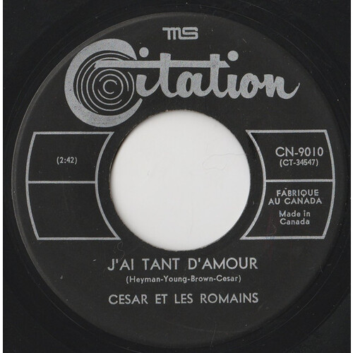 J'ai Tant D'amour b/w Fini Entre Nous