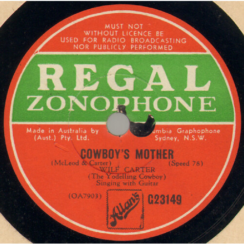 Cowboy's Mother // Dear Old Daddy Of Mine