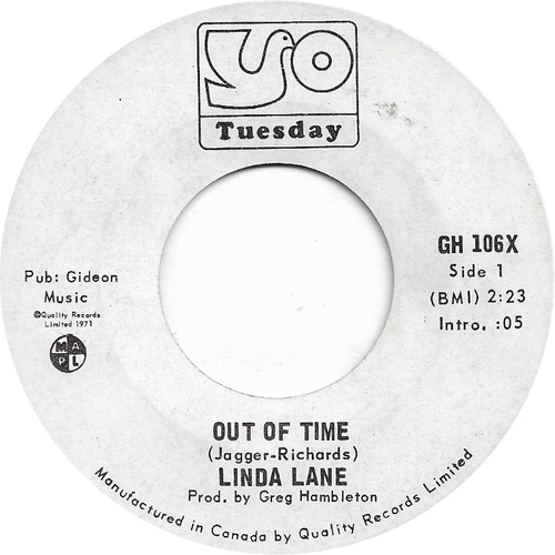 Out of Time b/w A Special Message To Canadian Radio (promo)