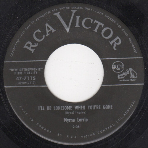 I'll Be Lonesome When You're Gone b/w On a Little Bamboo Bridge