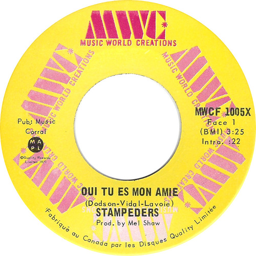 Oui Tu Es Mon Ami b/w Sweet City Woman (Instrumental)