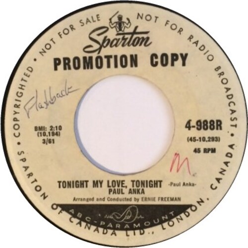  Tonight My Love, Tonight b/w I'm Just A Fool Anyway