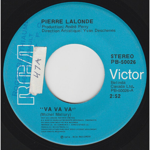 "Va Va Va" b/w "Une Femme Dans Ma Vie"