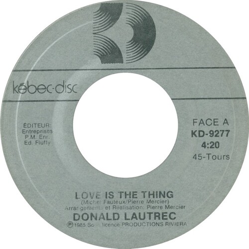 Love Is The Thing b/w (no artist listed) Love Is The Thing (Version Instrumentale)