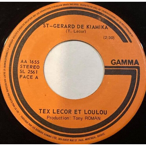 Tex Lecor Et Loulou St-Gerard De Kiamika b/w Tex Lecor Tu N'est Pas Venue