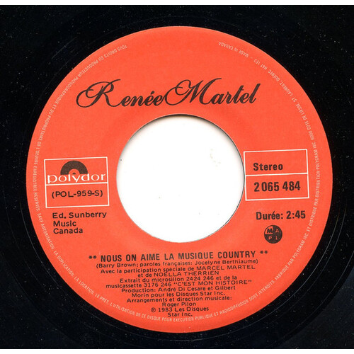 	Nous On Aime La Musique Country b/w Dors Bien Mon Ange