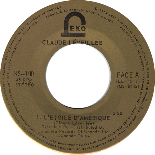 L'étoile D'Amérique b/w Pour Une Chanson
