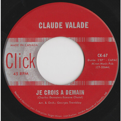 Je Crois A Demain b/w Le Soir