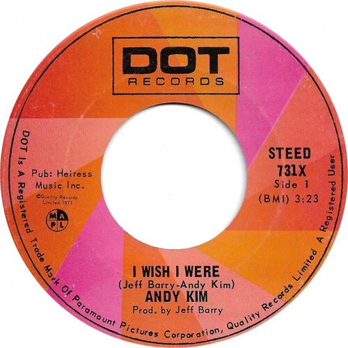  I Wish I Were b/w Walkin' My La De Da