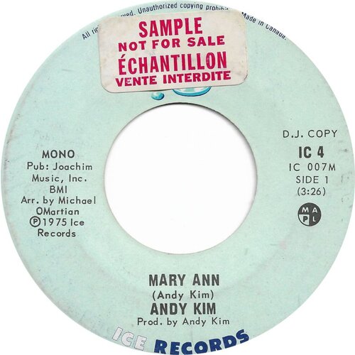 Mary Ann [Mono] b/w Mary Ann [Stereo] (promo only)