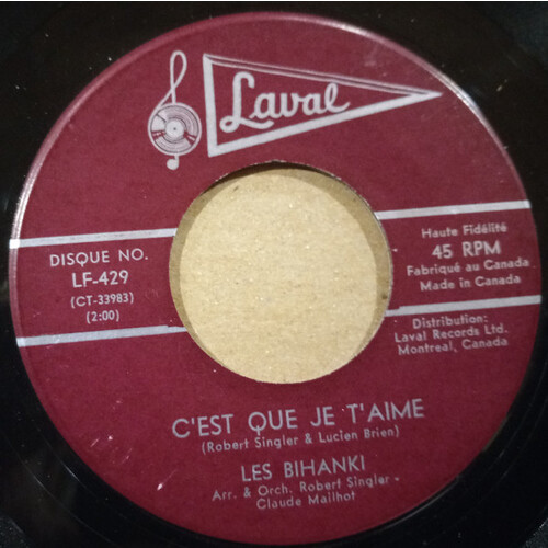C'est Que Je T'aime b/w Je T'apprécie (Like A Baby)