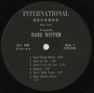 David wiffen live at the bunkhouse label 01