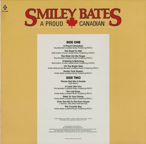 Smiley bates a proud canadian back