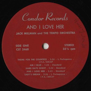 Jack millman   and i love her label 01