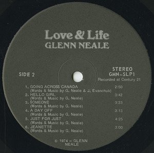 Glenn neale   love   life label 02