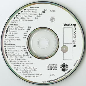 Cd va variety recordings 6 cbc 1990 cd