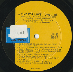 Judy singh a time for love label 01