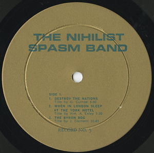 Nihilist spasm band no record label 01