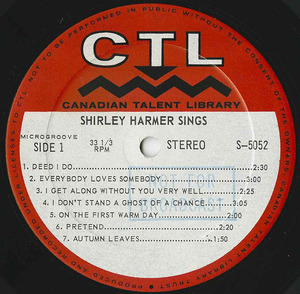 Shirley harmer sings ctl label 01