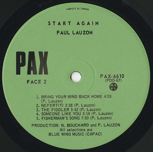 Paul lauzon   start again label 02