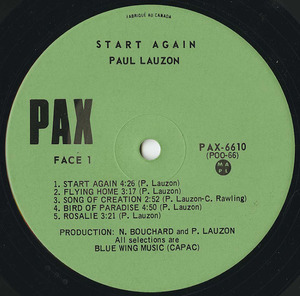 Paul lauzon   start again label 03