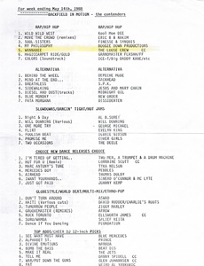 X1   cheer music pool chart may 1988