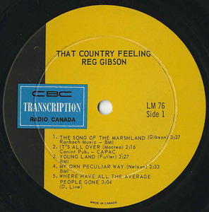 Reg gibson   that country feeling label 01
