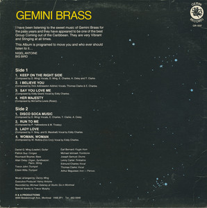 Gemini brass keep on the right side back