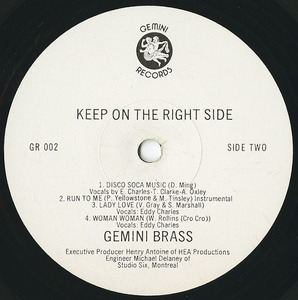 Gemini brass keep on the right side label 02