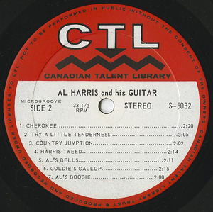 Al harris and his guitar ctl 5032 label 02