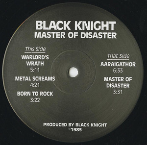 Black knight master of disaster label 01