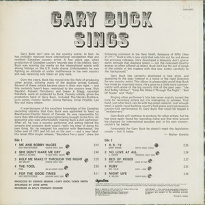 Gary buck   sings back