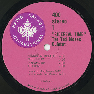 Ted moses quintet   sidereal time label 01
