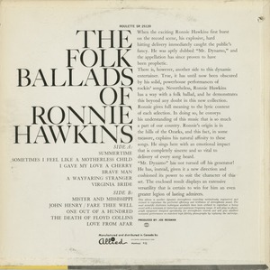 Ronnie hawkins the folk ballads of back