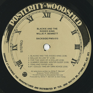 Willie p bennett   blackie and the rodeo king label 02