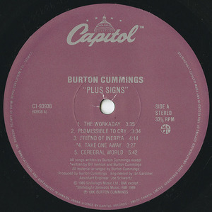 Burton cummings plus signs label 01